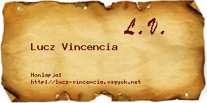 Lucz Vincencia névjegykártya