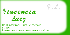 vincencia lucz business card